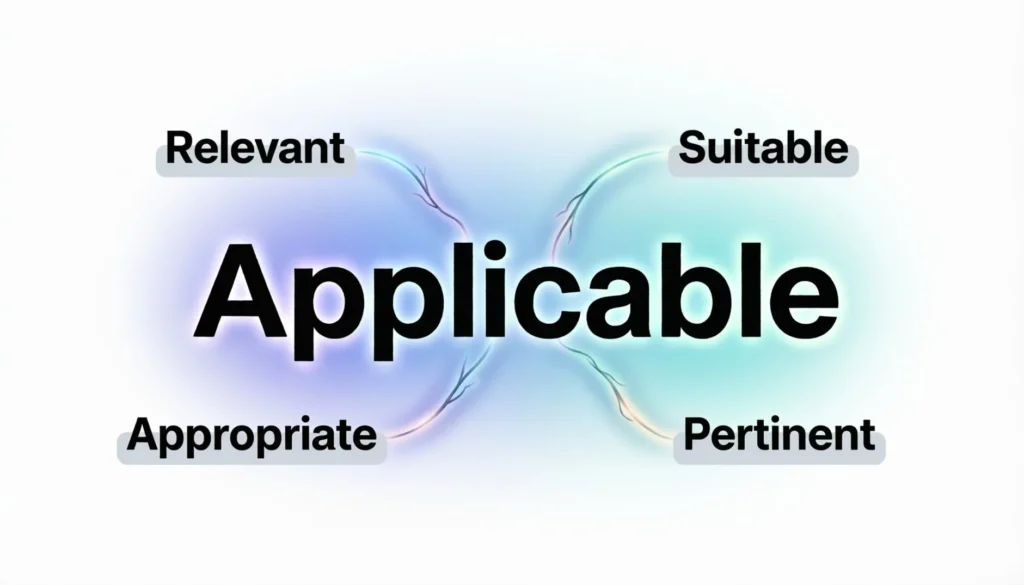 Synonyms for Applicable