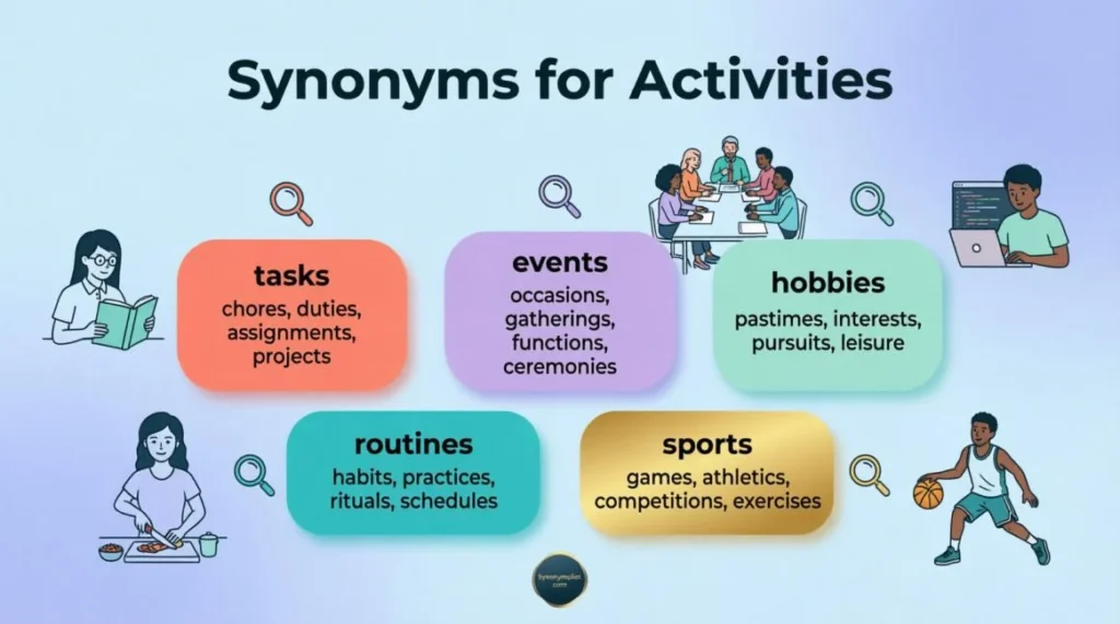 Synonyms for Activities