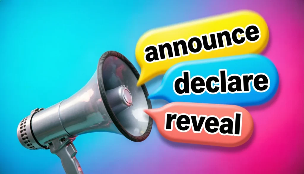 Synonyms for Announce