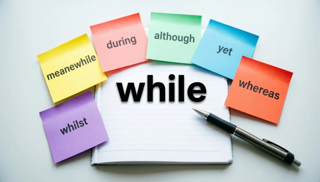 Synonyms of While
