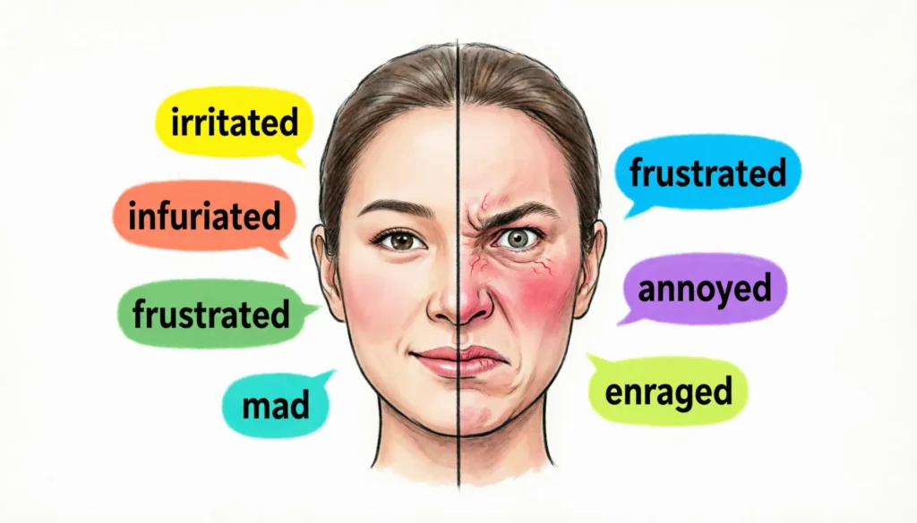 Synonyms for Angered