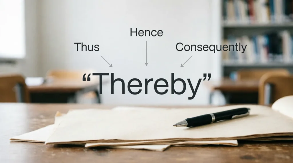 Synonyms of Thereby