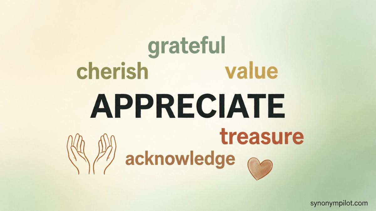 Synonyms for Appreciate: